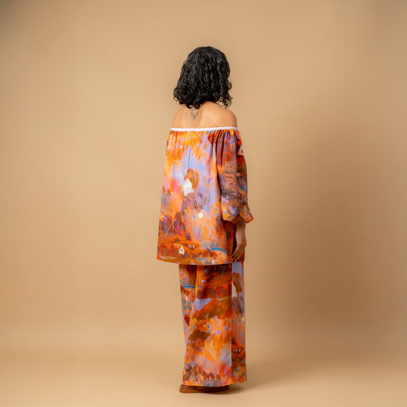 Firefly flicker printed top