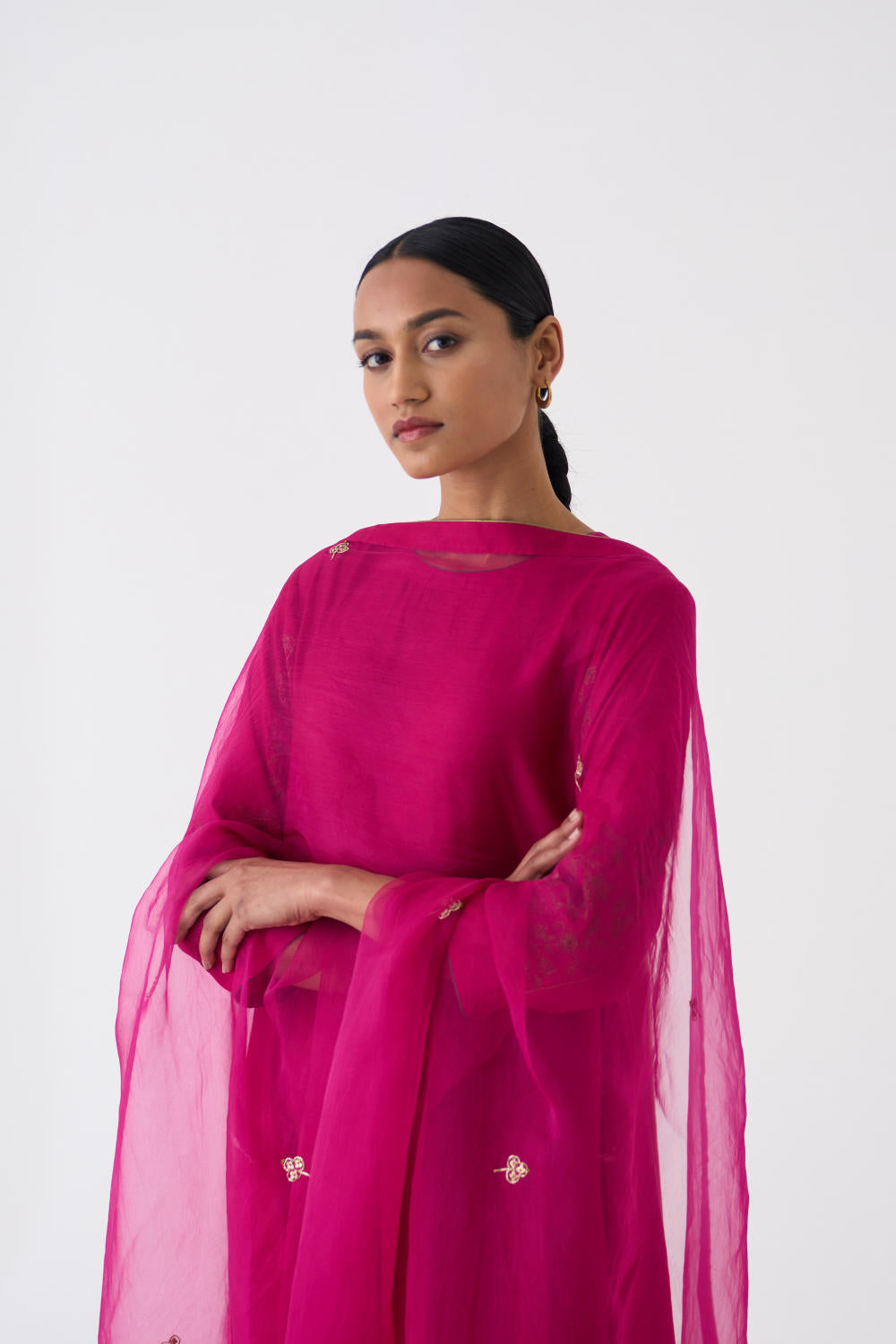 Syera Rani Pink Organza Dupatta