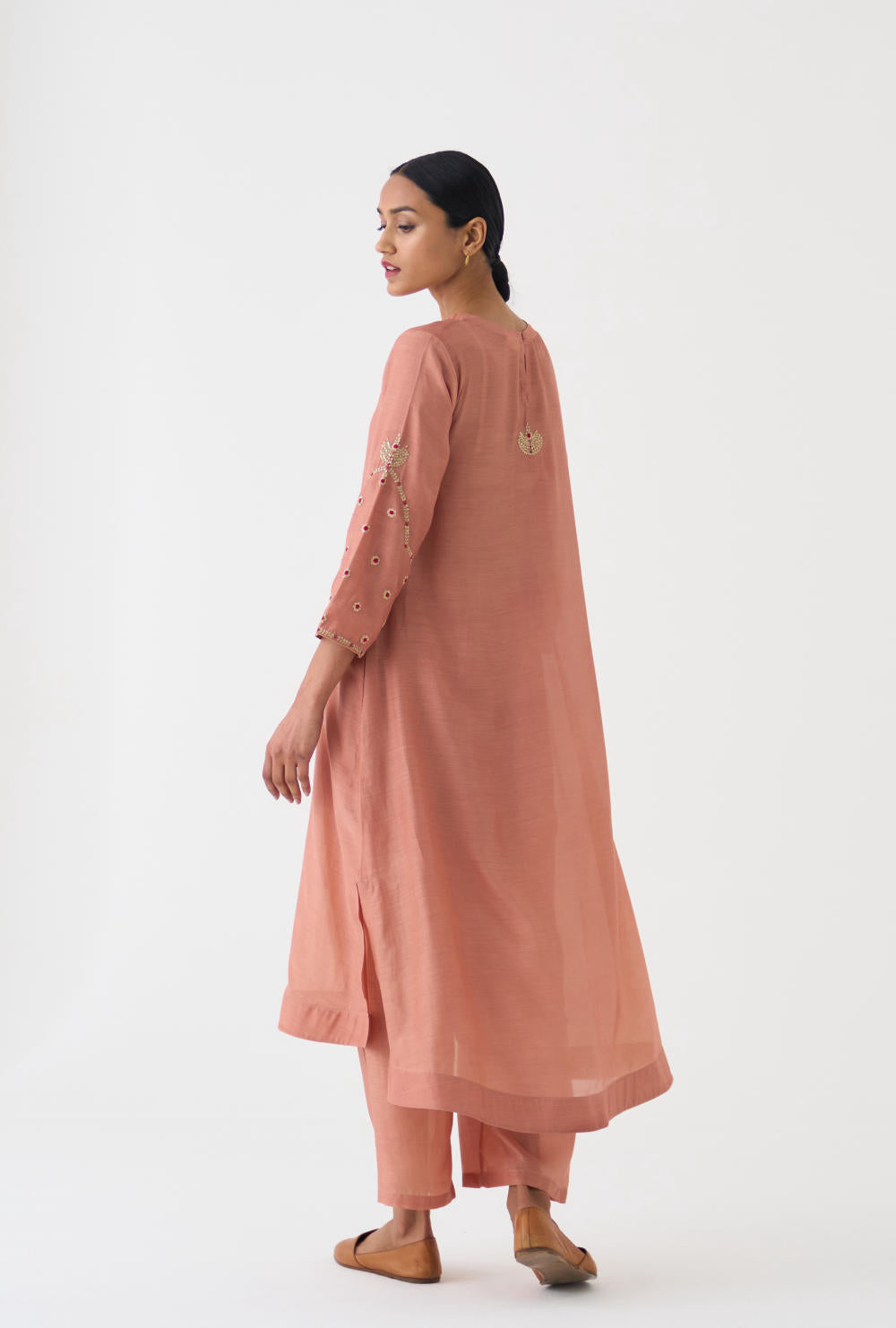 Ambily Old Rose Kurta Set