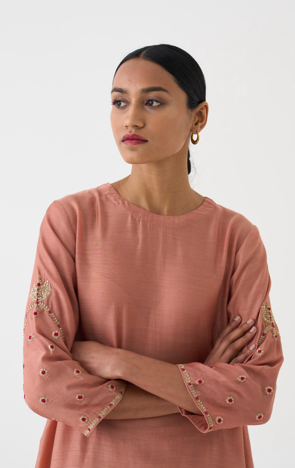 Ambily Old Rose Kurta Set