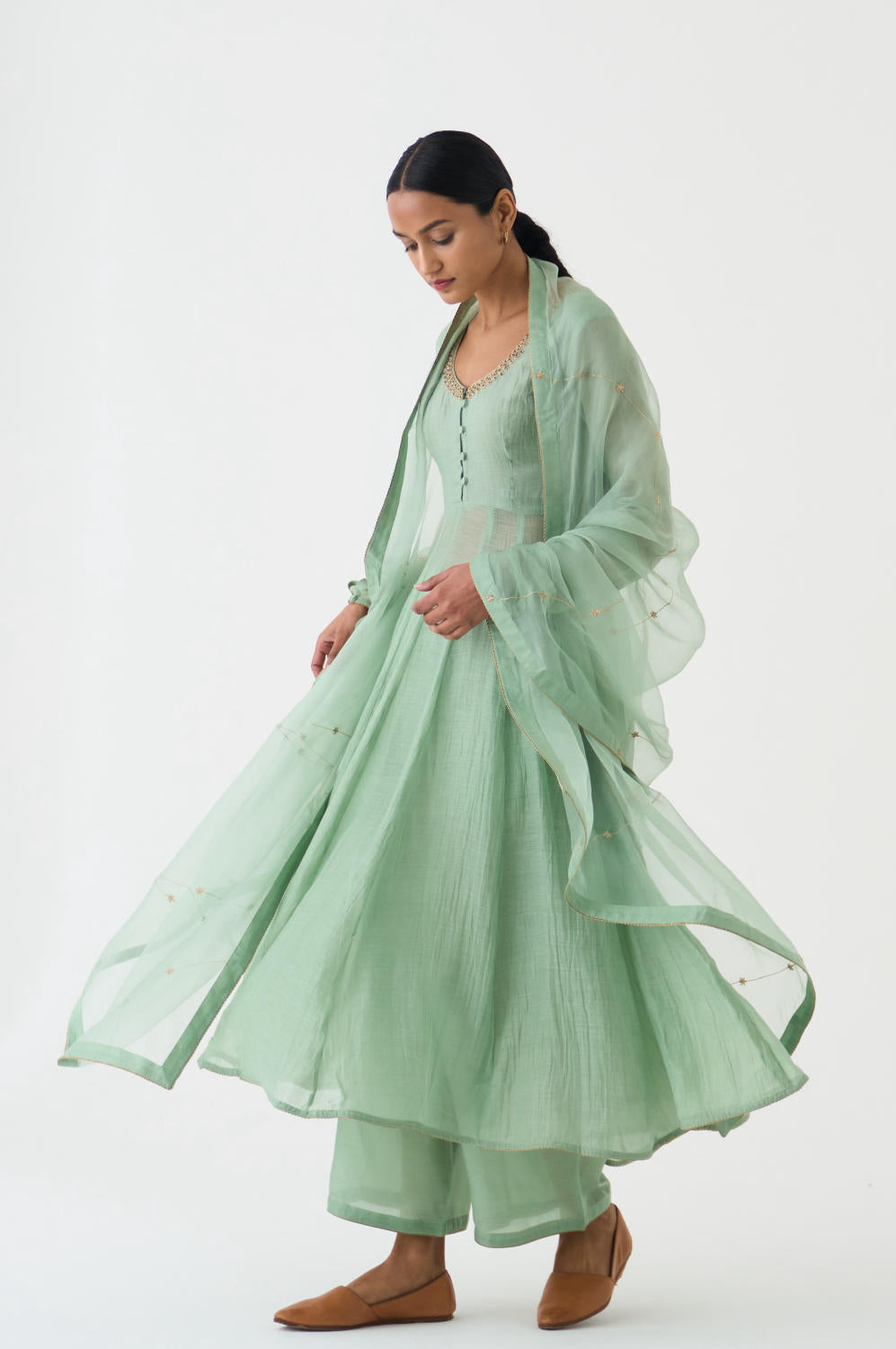 Vara Mint Ghoomar Anarkali Set