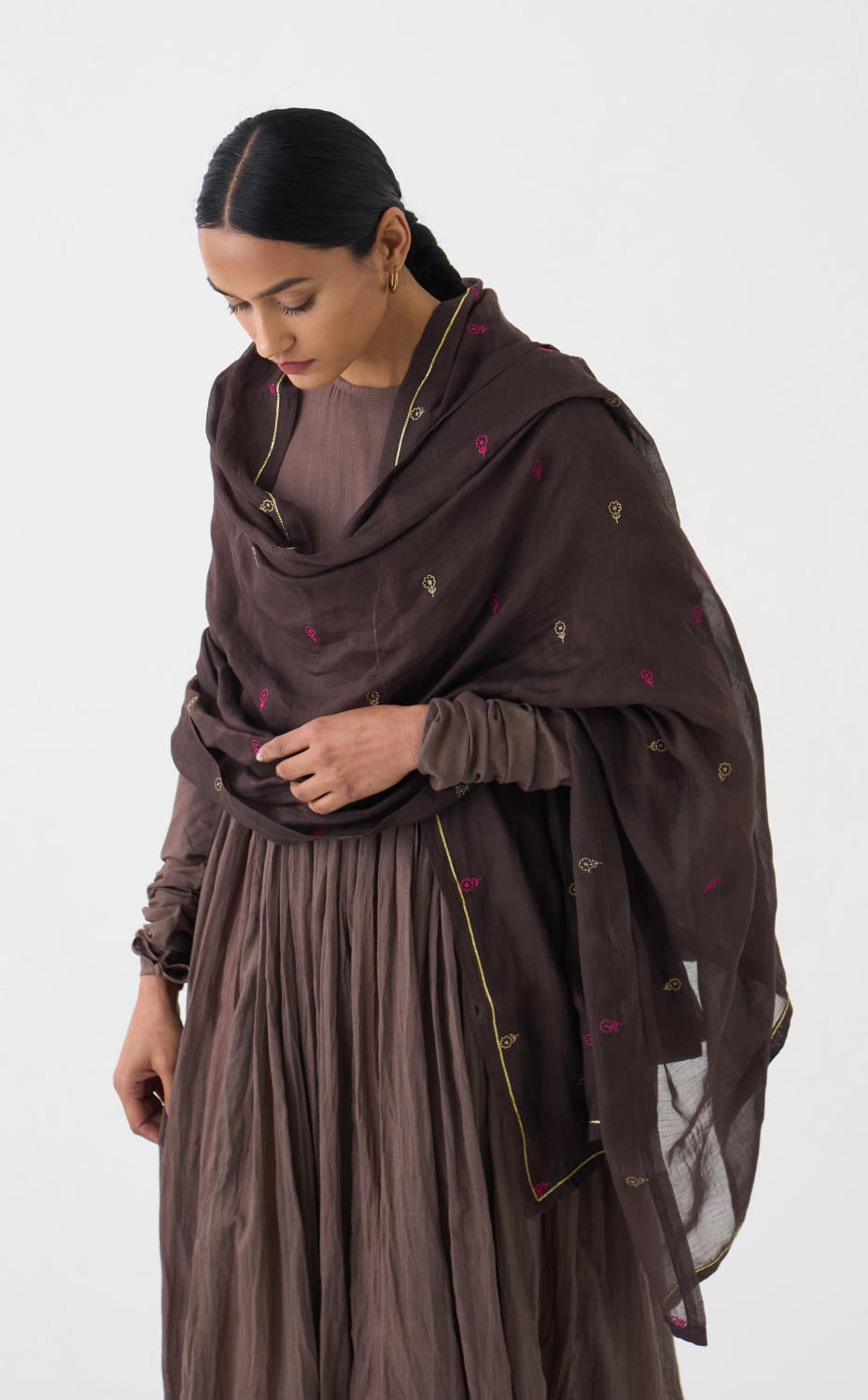 Dandelion Light Wine Chanderi Dupatta