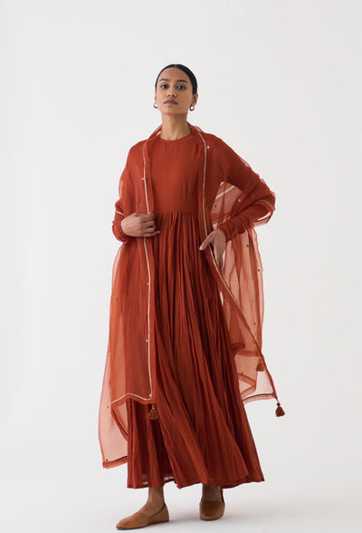 Ezra Rust Organza Dupatta