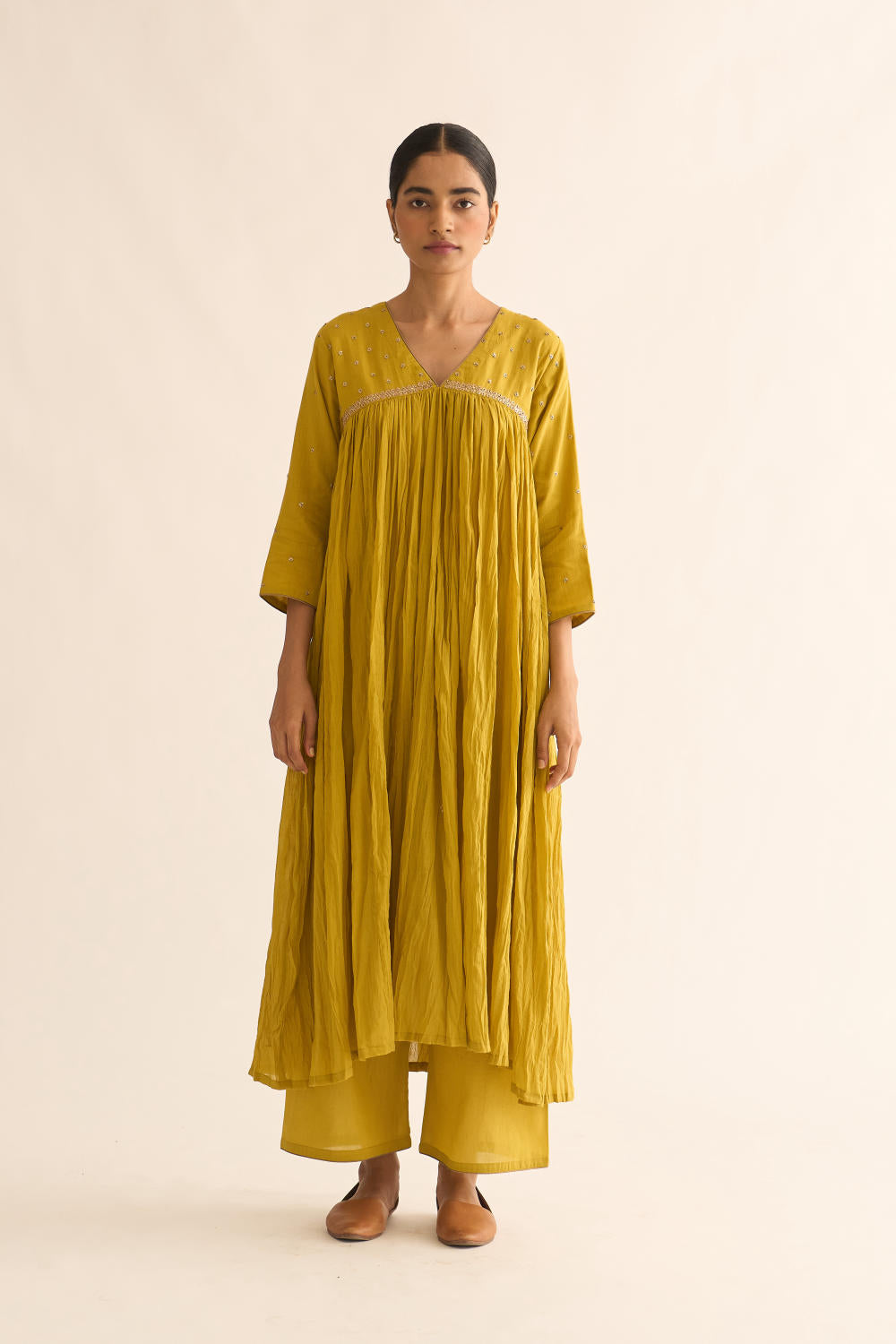 MRINAL LEMON GREEN KURTA SET