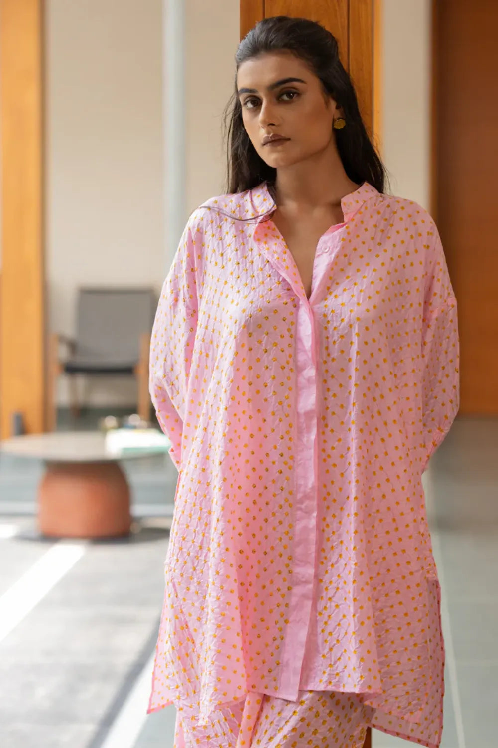 DOTS M BOX SHIRT-PINK