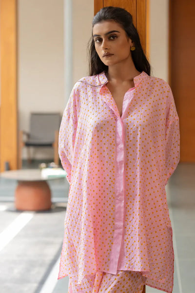 DOTS M BOX SHIRT-PINK