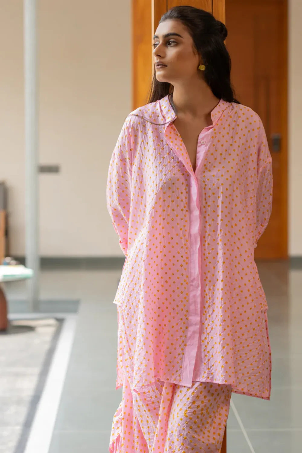 DOTS M BOX SHIRT-PINK