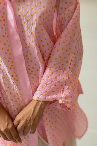DOTS M BOX SHIRT-PINK