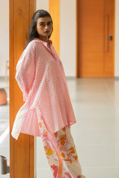 DOTS M BOX SHIRT-PINK