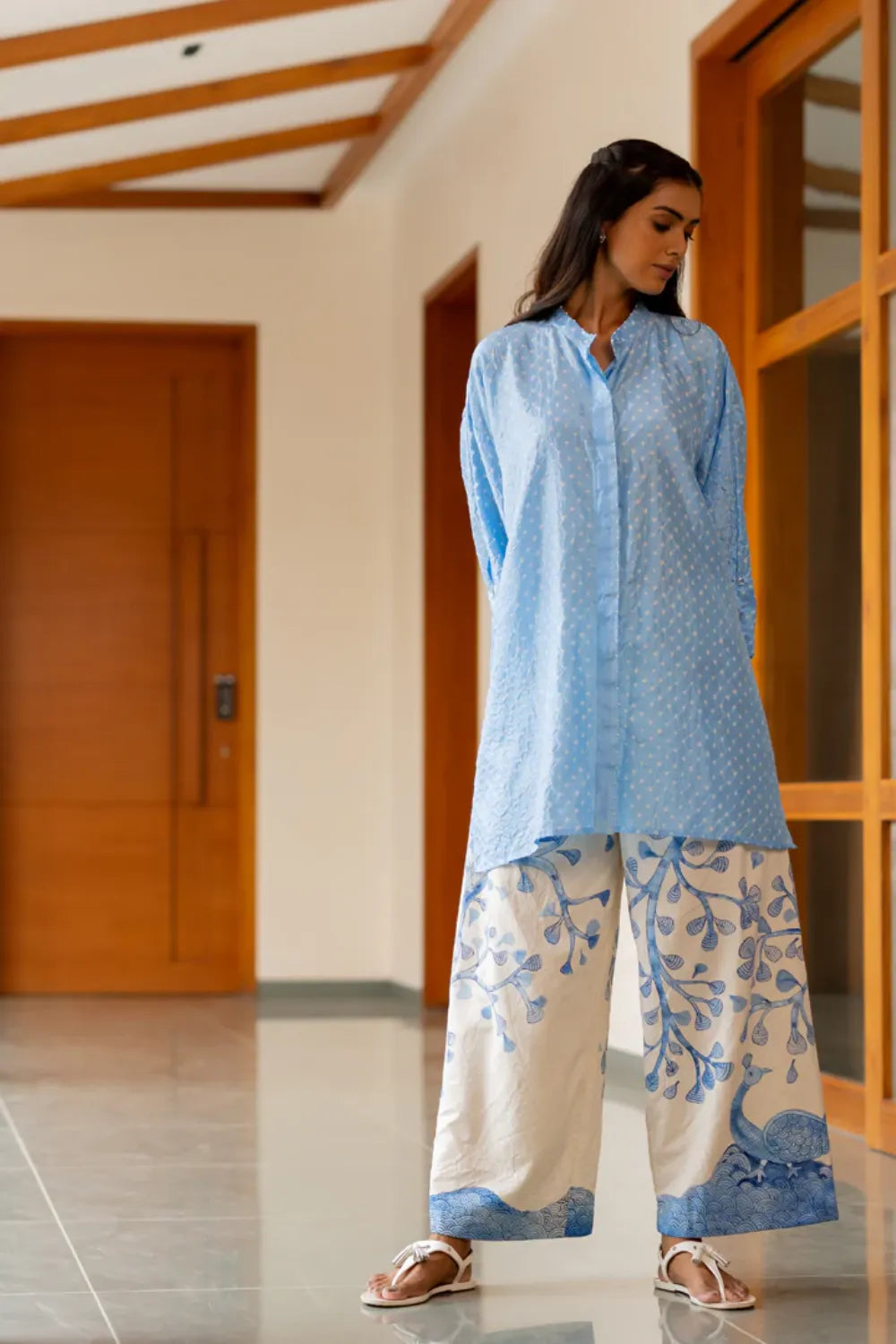 DOTS M BOX SHIRT-SKY BLUE