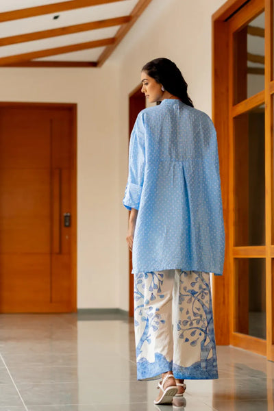 DOTS M BOX SHIRT-SKY BLUE