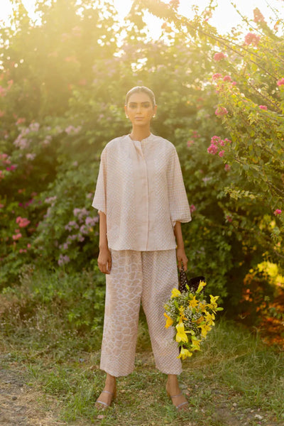 DOTS SHORT M KAF SHIRT-BEIGE