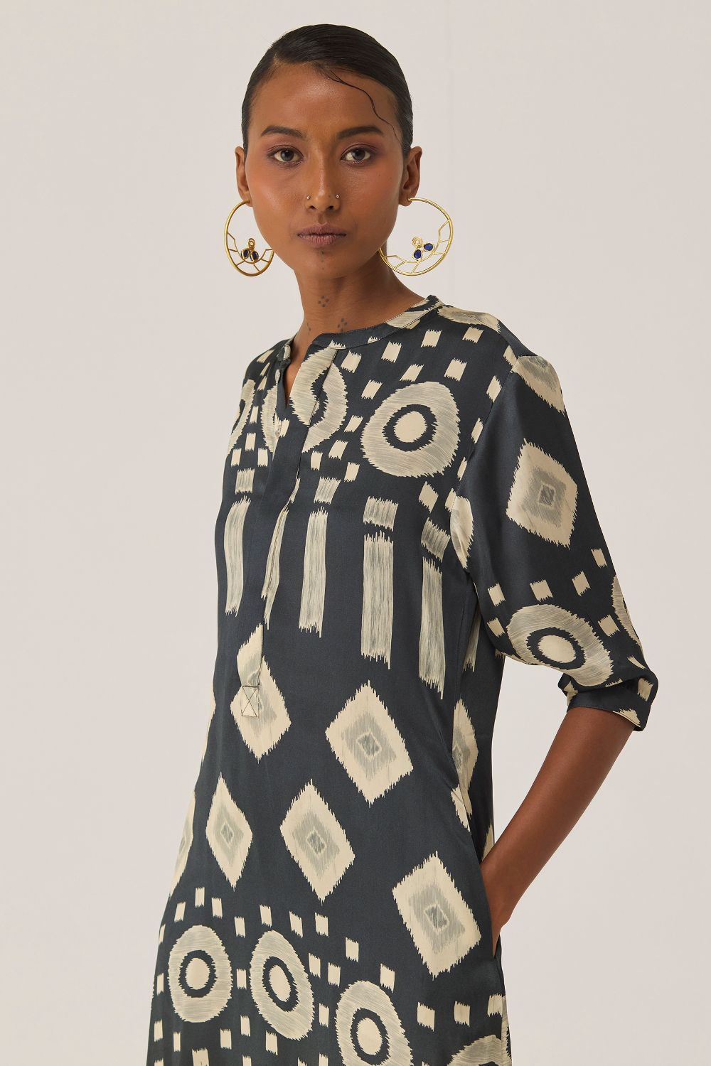 Eclipse Ikat Shirt Dress