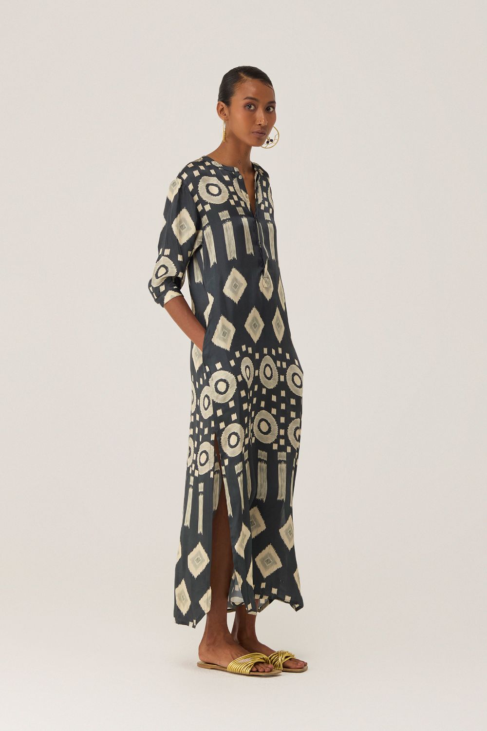 Eclipse Ikat Shirt Dress