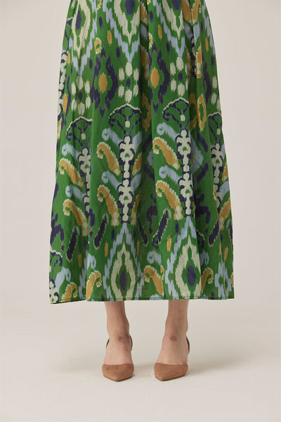Empire Ikat Beaded Maxi Dress