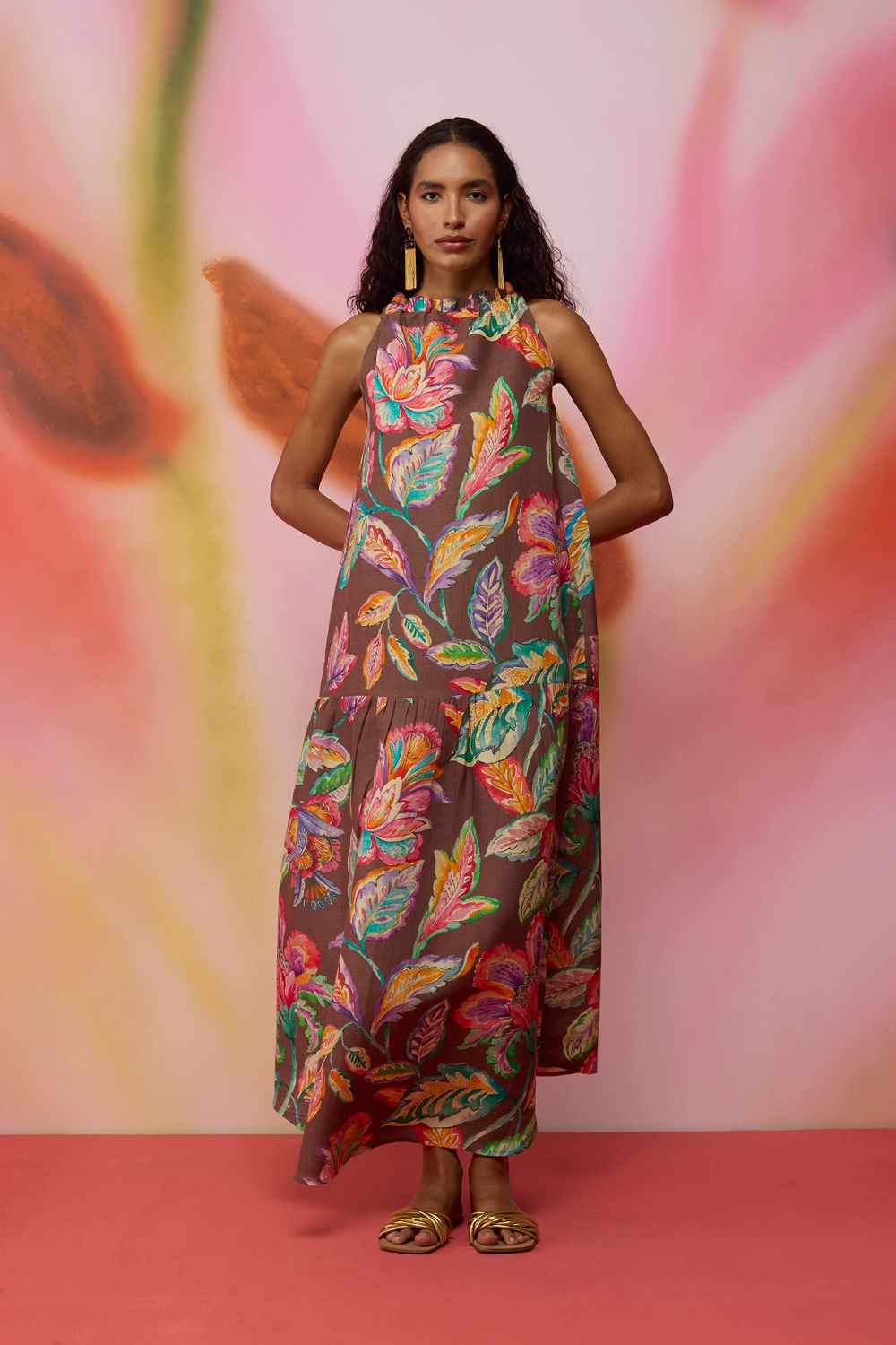 Cocoa Chintz Maxi Dress