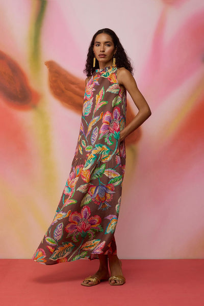 Cocoa Chintz Maxi Dress