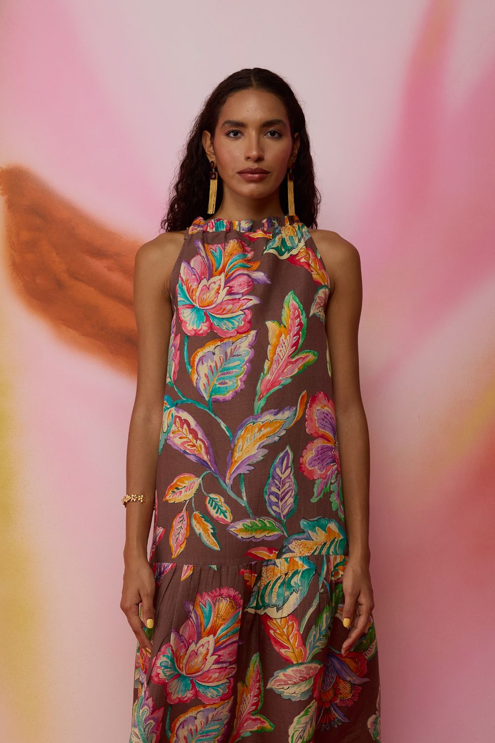 Cocoa Chintz Maxi Dress