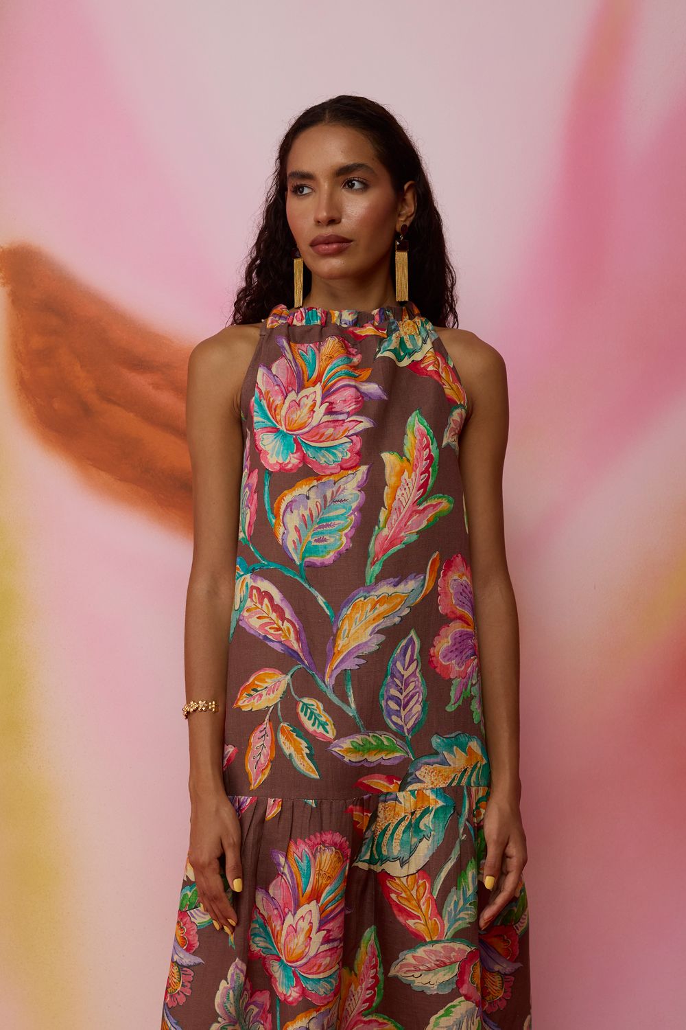 Cocoa Chintz Maxi Dress