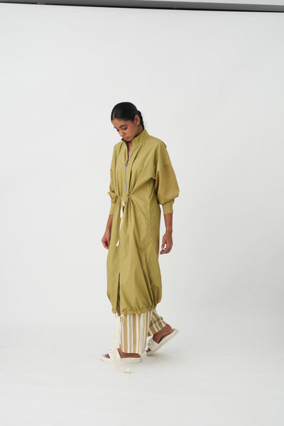 DRAWSTRING TUNIC  - GREEN