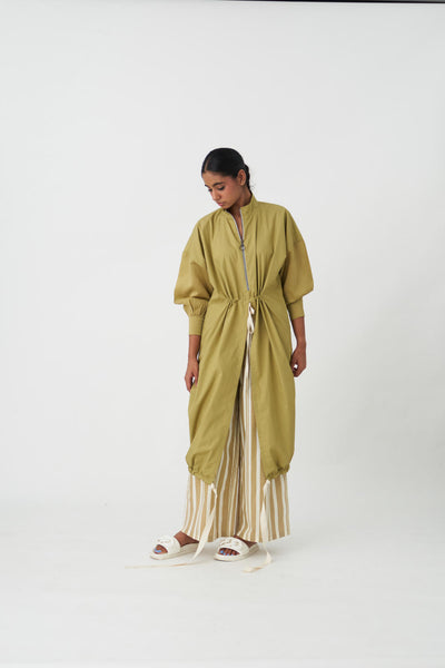 DRAWSTRING TUNIC  - GREEN