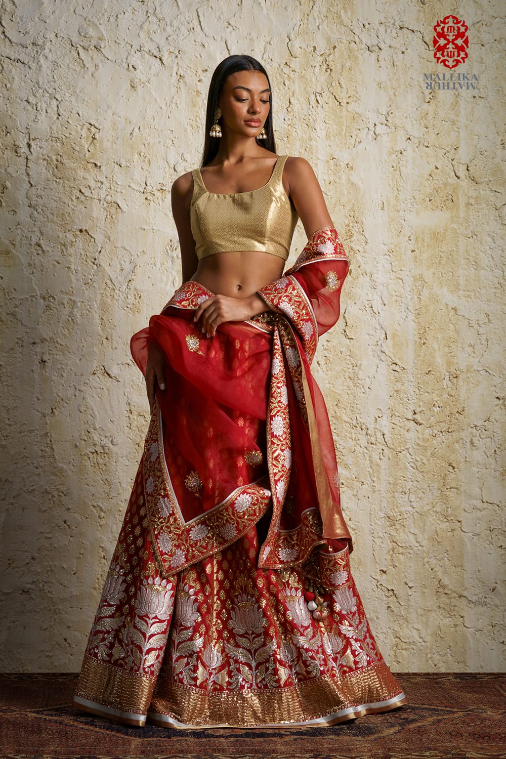 Kamala cherry lacquer red silk