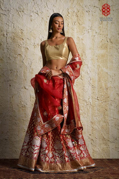 Kamala cherry lacquer red silk