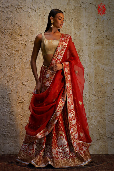 Kamala cherry lacquer red silk