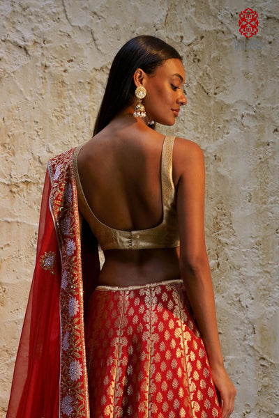 Sitara blouse sleeveless gold zari