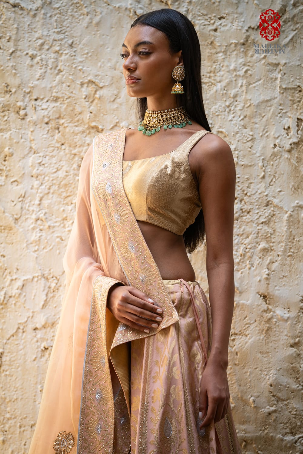 Sitara blouse sleeveless Ganga Jamuna zari