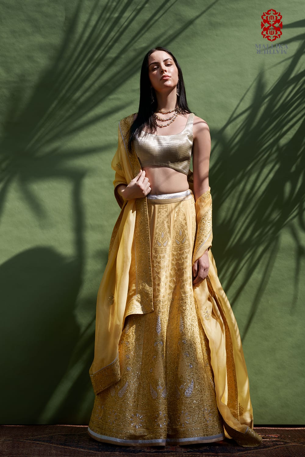 Mehak silk georgette lehenga-butter yellow