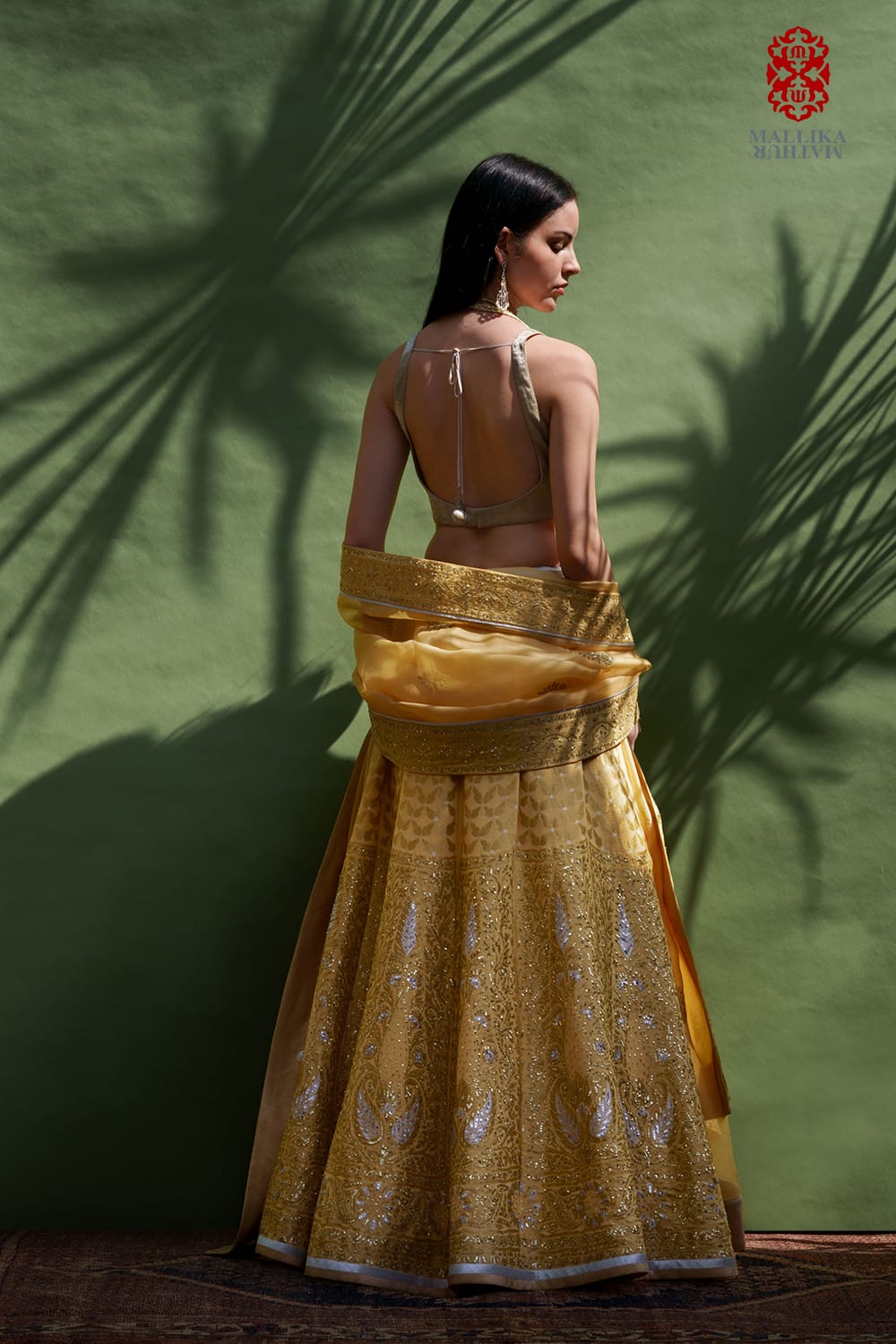 Mehak silk georgette lehenga-butter yellow