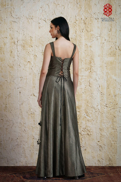 Runa munga tussar silk skirt black