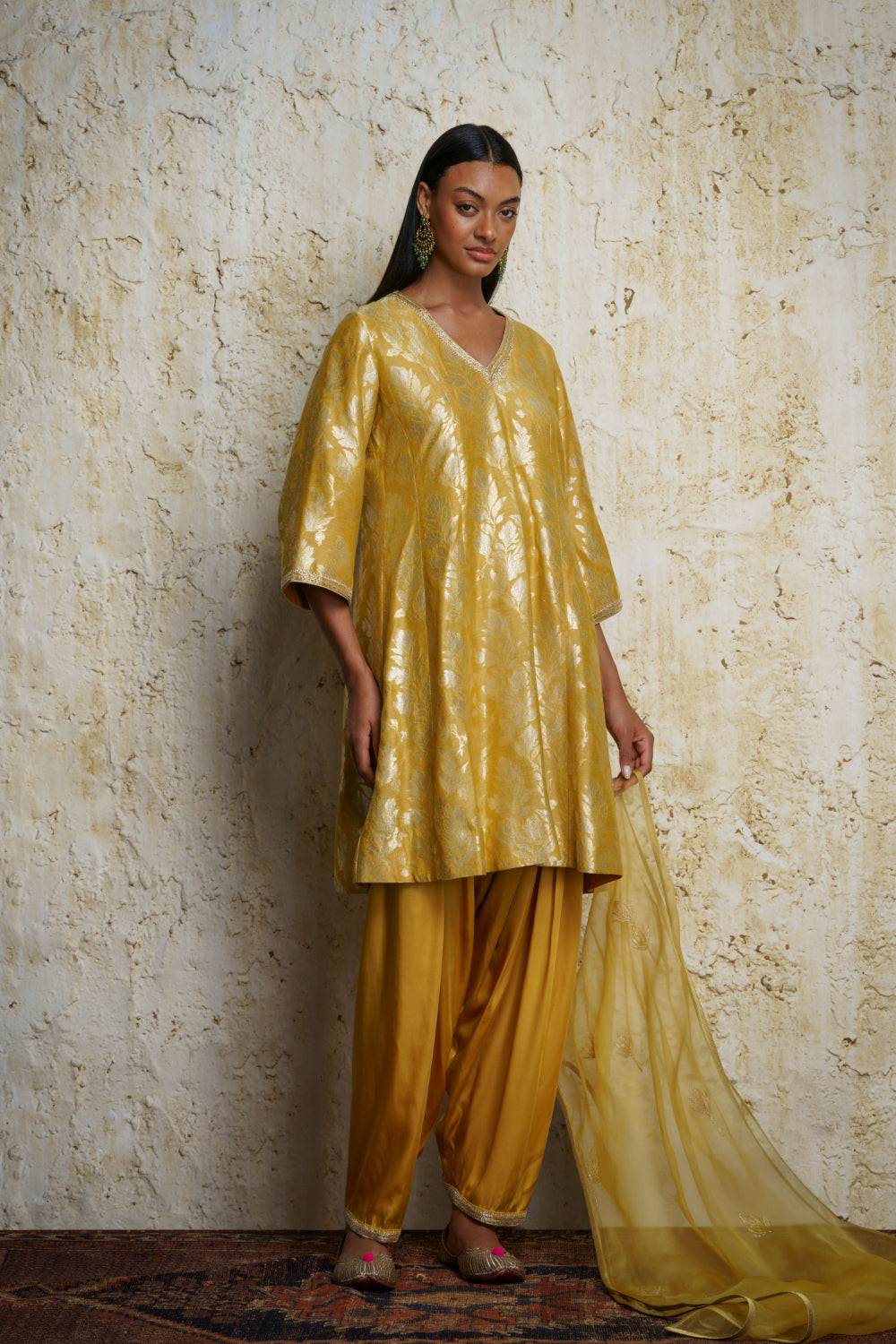 Amrasi munga silk kalidar tunic