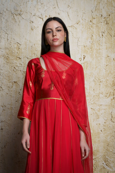 Mehar Anarkali-Red
