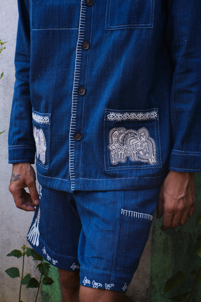 Neza Handloom Denim Shacket