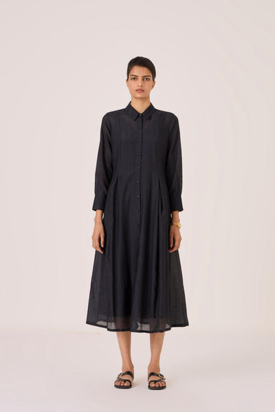 Dilipa Black Button Down Dress