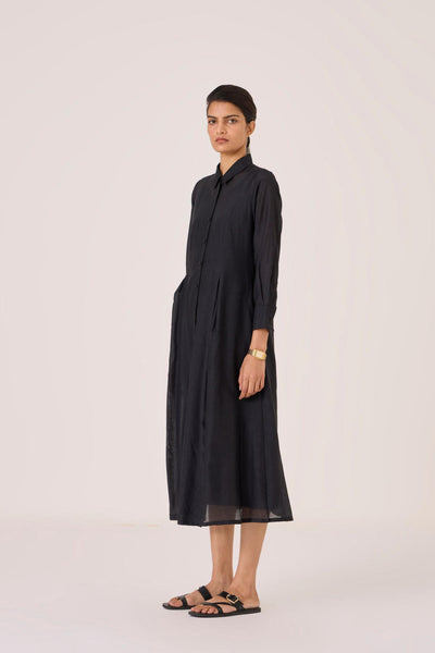 Dilipa Black Button Down Dress