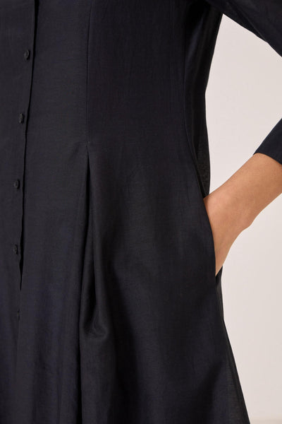 Dilipa Black Button Down Dress