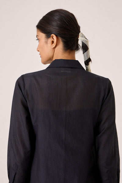 Dilipa Black Button Down Dress