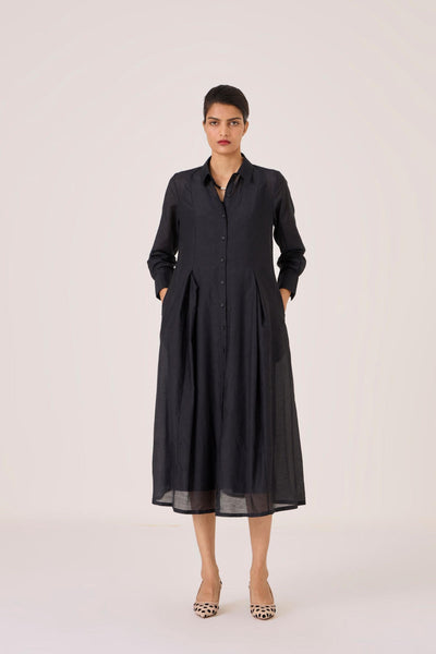 Dilipa Black Button Down Dress