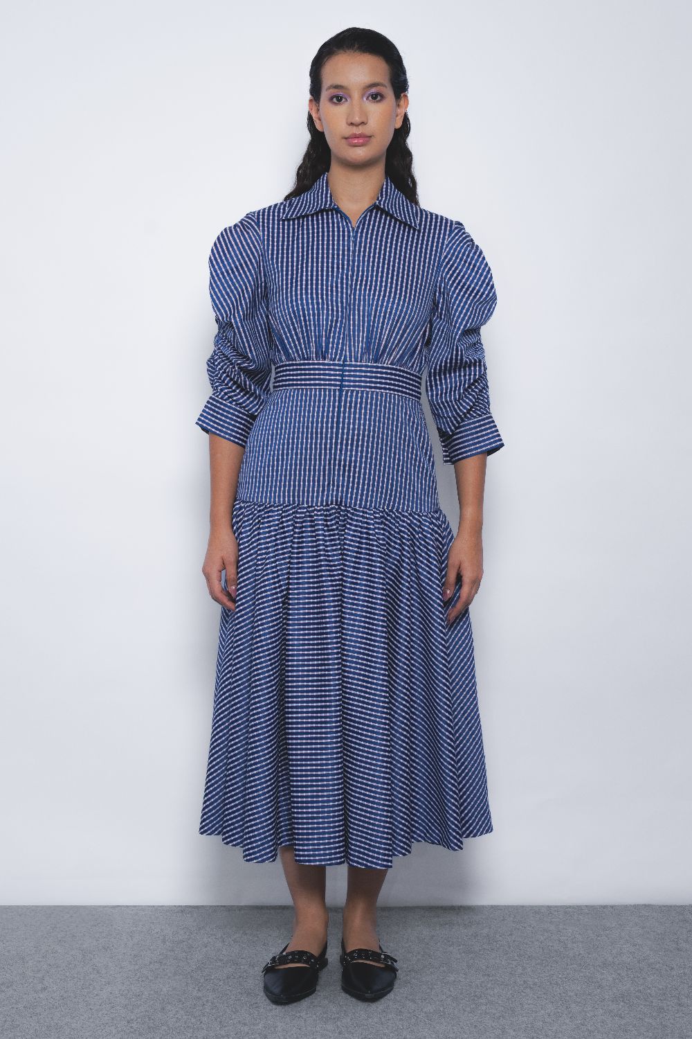 Douce Dress - Blue and White Checkered