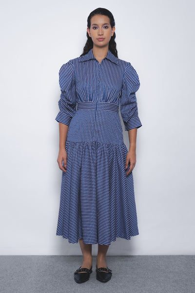 Douce Dress - Blue and White Checkered