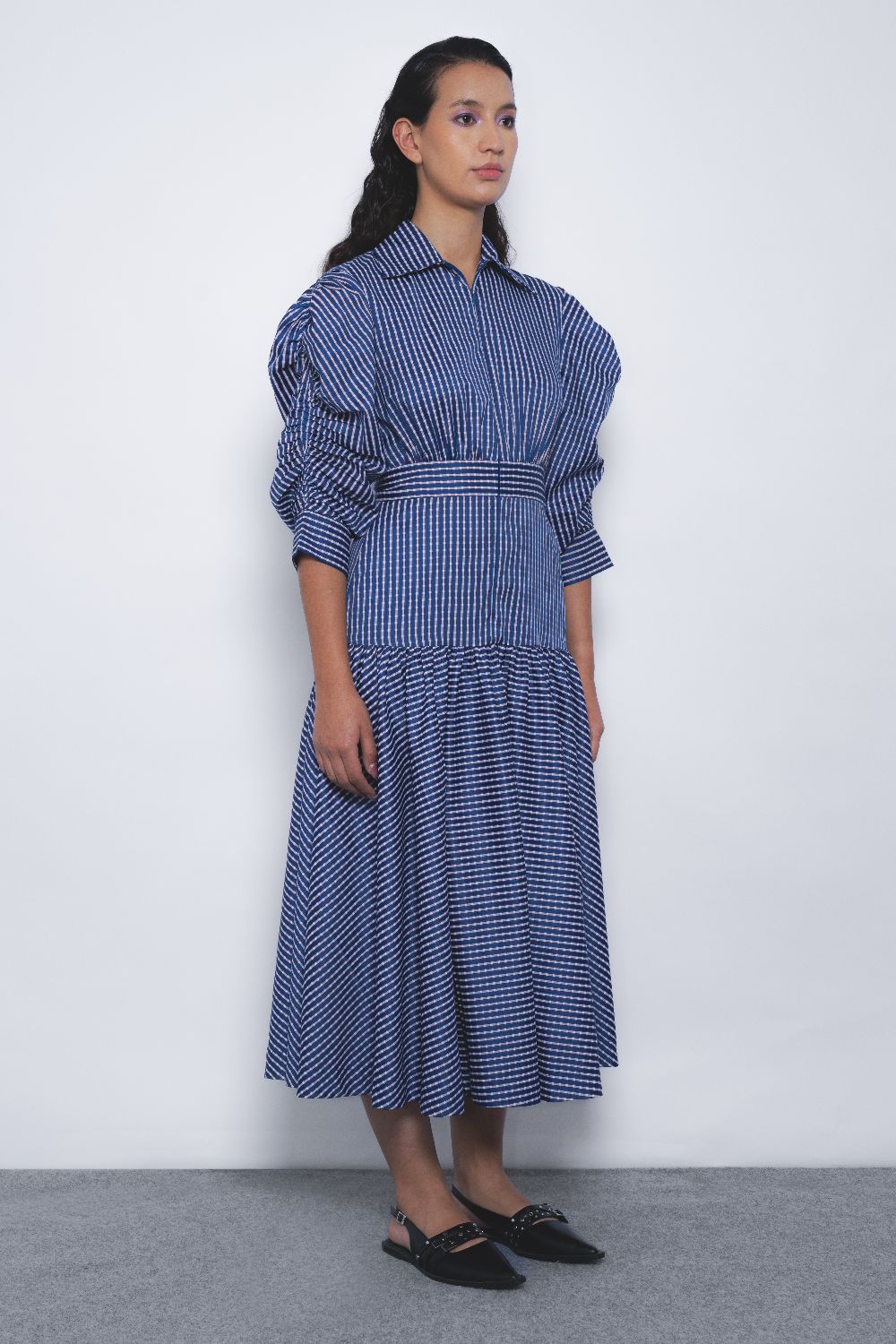 Douce Dress - Blue and White Checkered
