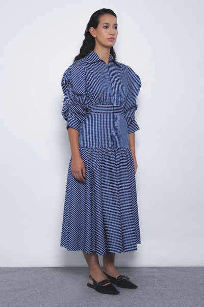 Douce Dress - Blue and White Checkered