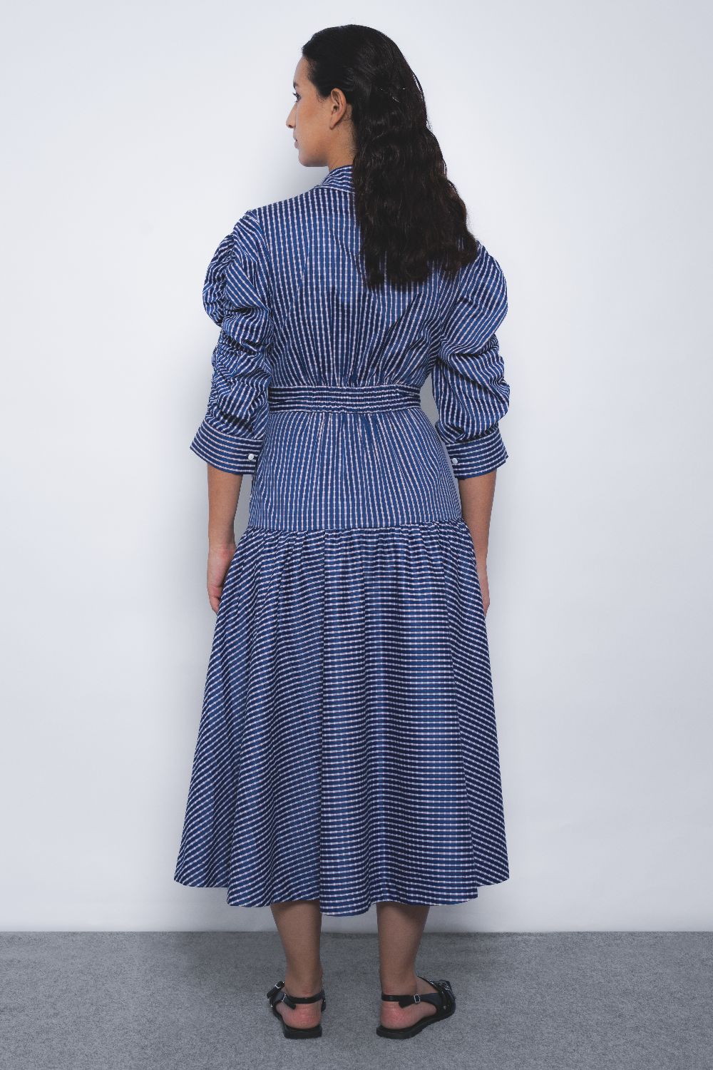 Douce Dress - Blue and White Checkered