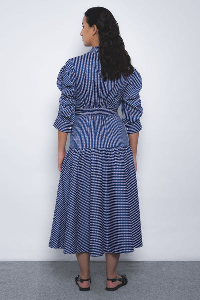 Douce Dress - Blue and White Checkered