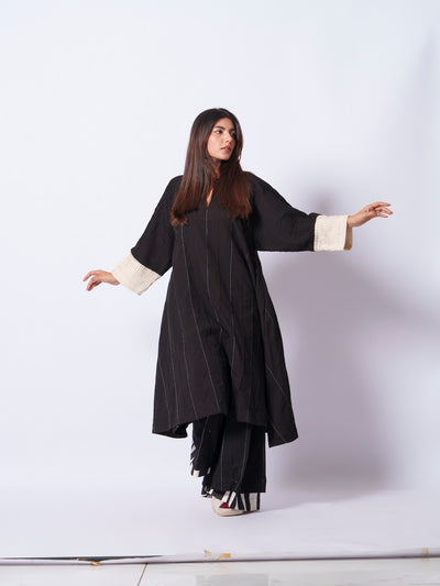 Dune Tunic-Black + Natural