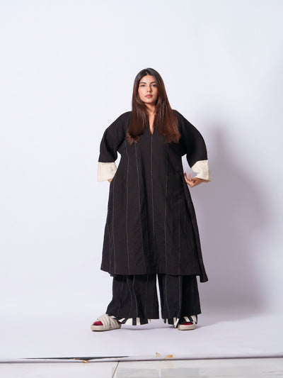 Dune Tunic-Black + Natural