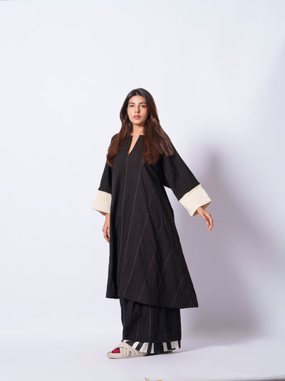 Dune Tunic-Black + Natural